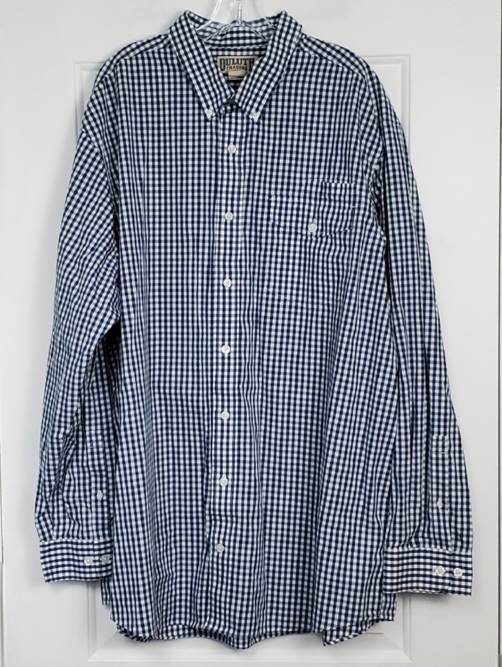 Duluth Mens Wrinklefighter Blue Gingham Button Down Shirt - Size 2XL Tall - GUC